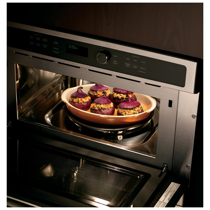 GE Profile 30 in. 6.7 cu. ft. Speed Electric Microwave/Wall Oven Combo with True European Convection & Sensor Cooking - Stainless Steel, , hires