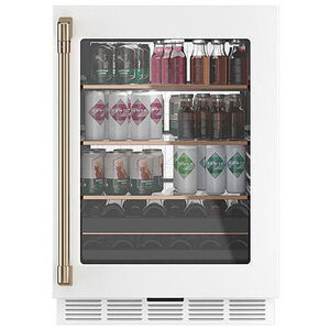 Cafe 24 in. 5.1 cu. ft. Built-In/Freestanding Beverage Center with Pull-Out Shelves & Digital Control - Matte White, Matte White, hires