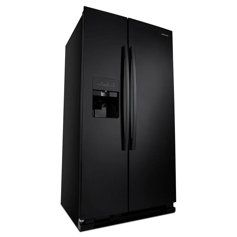 Amana 36 in. 24.6 cu. ft. Side by Side Refrigerator with Ice & Water Dispenser - Black, Black, hires