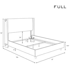 Skyline Furniture Linen Fabric Upholstered Full Size Wingback Bed - Navy, , hires