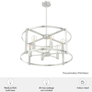 Hunter Astwood 6 Light Chandelier - Brushed Nickel, , hires