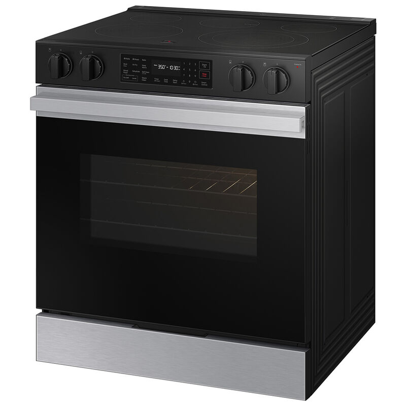 Samsung Bespoke 30 in. 6.3 cu. ft. Smart Air Fry Convection Oven Slide-In Electric Range with 5 Radiant Burners - Stainless Steel, Stainless Steel, hires