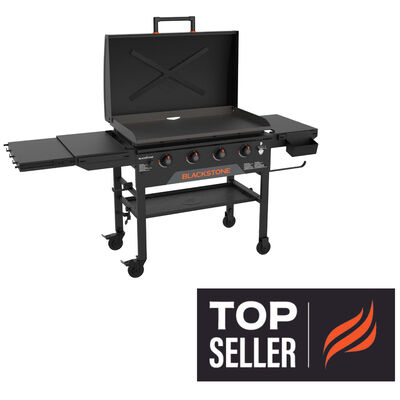 Blackstone 36 in. 4-Burner Liquid Propane Gas Flat Top Griddle with Side Tables and 768 sq. in. Cooking Surface - Black | 2322