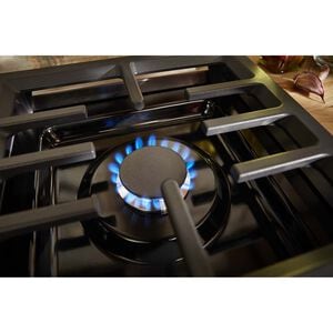 KitchenAid 30 in. 4.1 cu. ft. Smart True European Convection Dual Fuel Range with 4 Sealed Burners - Milkshake, , hires