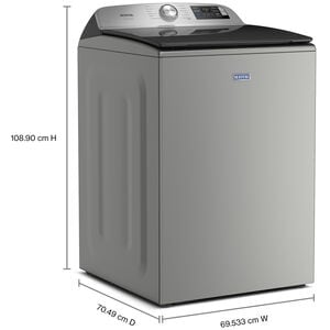 Maytag Pet Pro 27 in. 5.3 cu. ft. Smart Top Load Washer with Impeller & Sanitize with Oxi - Classic SIlver, Classic Silver, hires