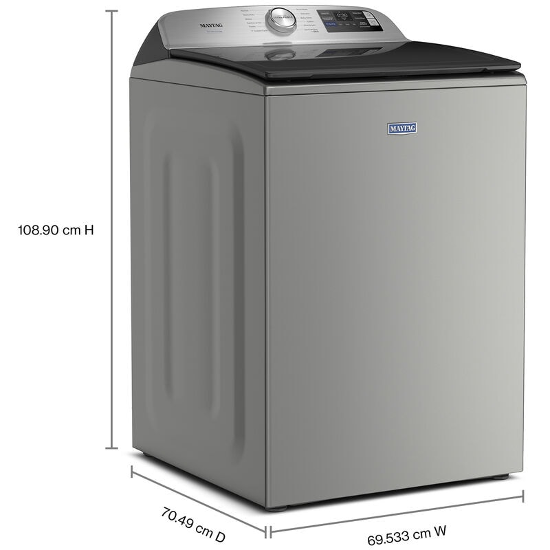 Maytag Pet Pro 27 in. 5.3 cu. ft. Smart Top Load Washer with Impeller & Sanitize with Oxi - Classic SIlver, Classic Silver, hires