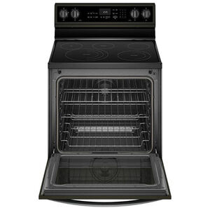 Whirlpool 30 in. 6.4 cu. ft. Smart Convection Oven Freestanding Electric Range with 5 Smoothtop Burners - Black with Stainless Steel, , hires