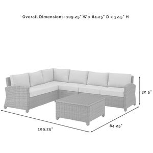 Crosley Bradenton 5 Piece Wicker Outdoor Sectional - Sangria, , hires