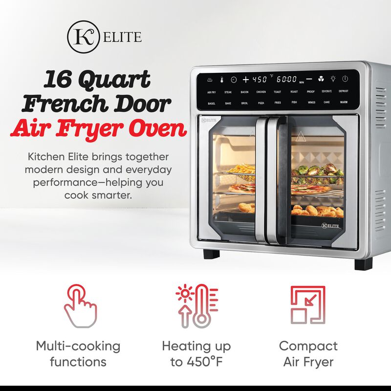 Kitchen Elite 16QT French Door Toaster Oven with Air Fryer, , hires