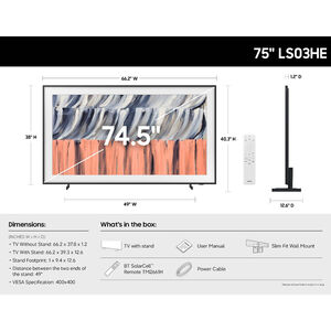 Samsung - 75" Class The Frame (LS03HE) QLED 4K UHD Smart Tizen TV, , hires