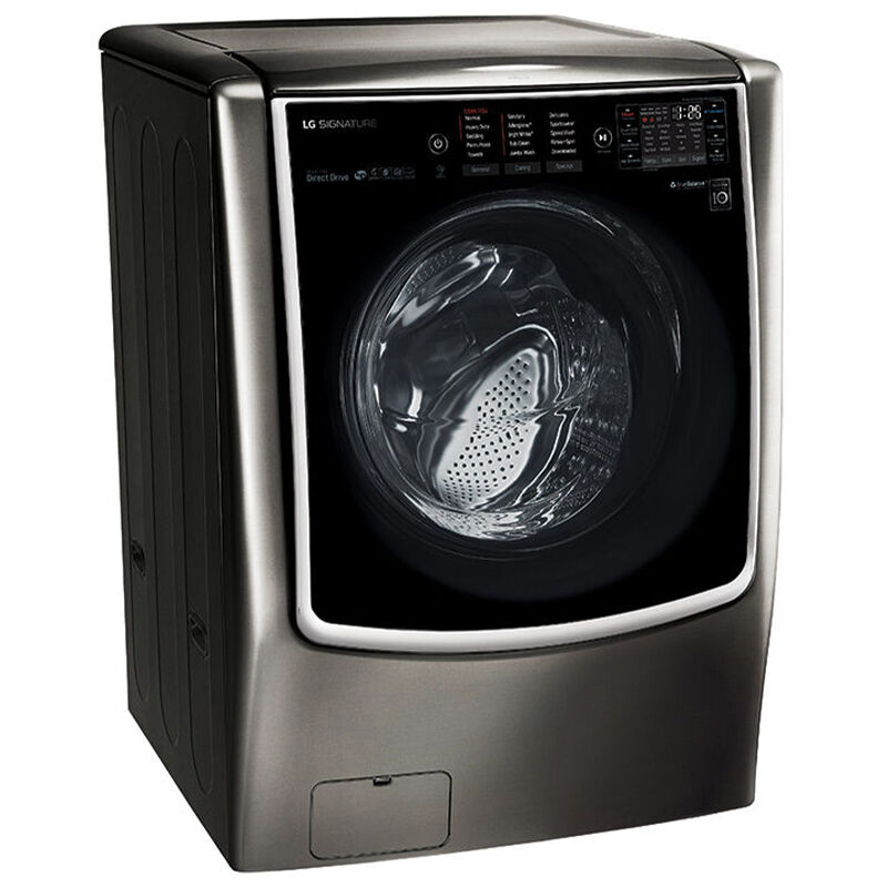 LG Signature 30 in. 5.8 cu. ft. Smart Front Load Washer with Sanitize Cycle, Steam Wash & Self Clean - Black Stainless Steel, , hires