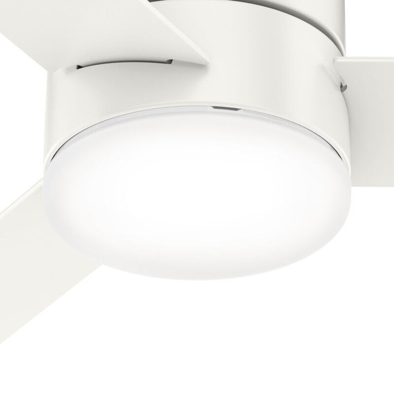 Hunter 52" Minimus Low Profile Ceiling Fan with LED Light Kit and Handheld Remote - Fresh White, White, hires
