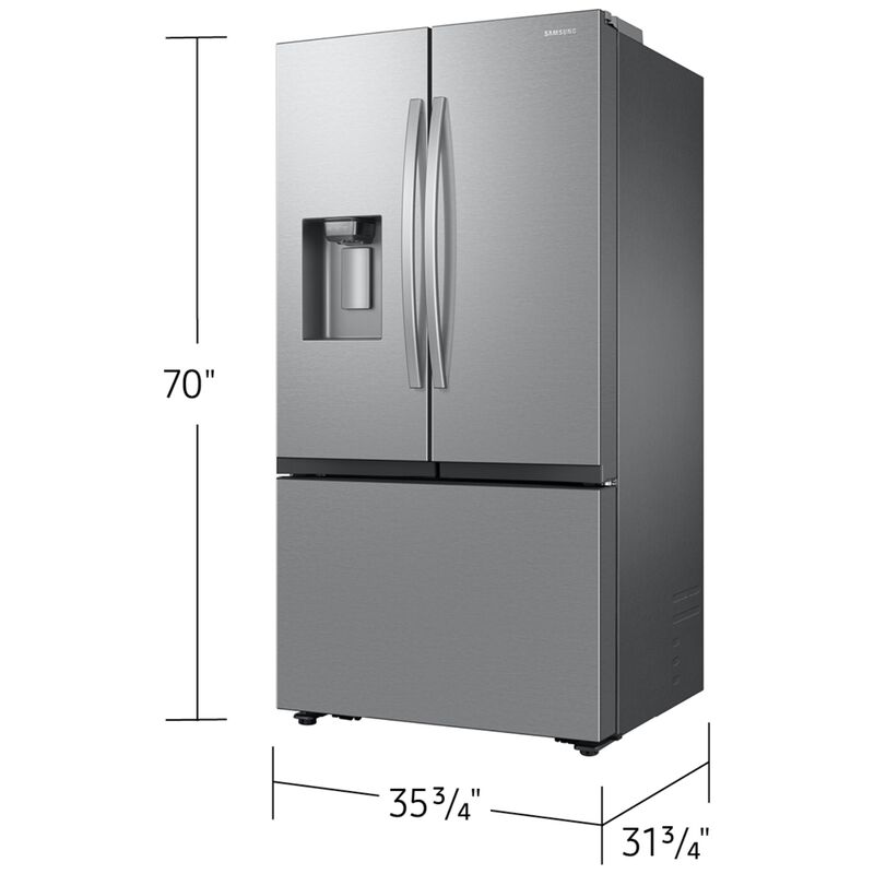 Samsung Bespoke 36 in. 25.5 cu. ft. Smart Counter Depth French Door Refrigerator with Ice & Water Dispenser - Fingerprint Resistant Stainless Steel, , hires