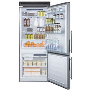 Summit 28 in. 14.6 cu. ft. Counter Depth Bottom Freezer Refrigerator with Professional Handles - Stainless Steel, , hires