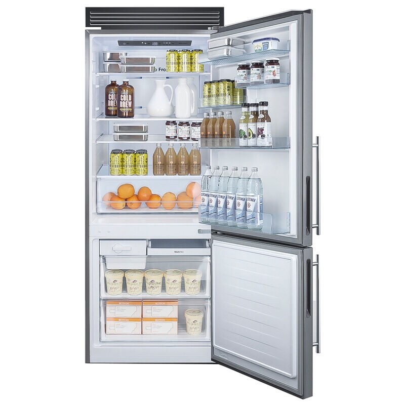 Summit 28 in. 14.6 cu. ft. Counter Depth Bottom Freezer Refrigerator with Professional Handles - Stainless Steel, , hires