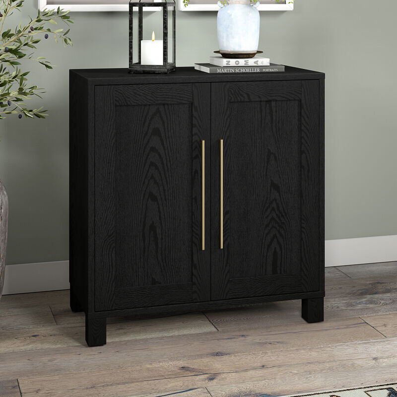 Hudson & Canal Chabot 28" Wide Rectangular Accent Cabinet - Black Grain, , hires