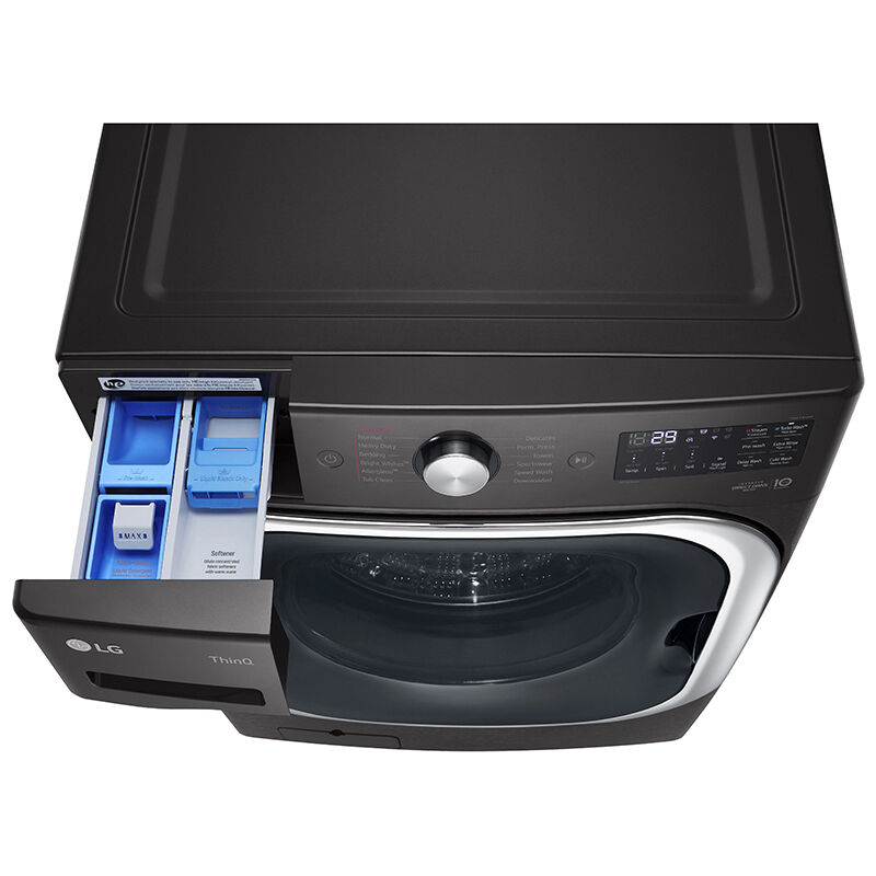LG 29 in. 5.2 cu. ft. Smart Stackable Front Load Washer with Steam Wash Cycle - Black Steel, , hires
