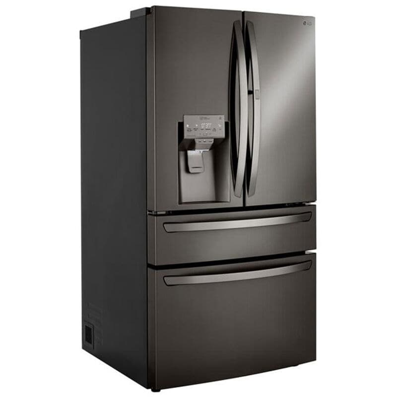 LG 36 in. 29.5 cu. ft. Smart 4-Door French Door Refrigerator with External Ice & Water Dispenser- Black Stainless Steel, Black Stainless, hires