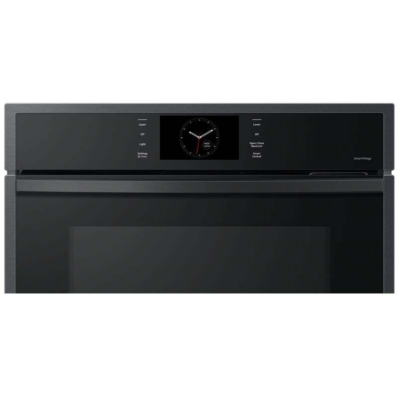 Samsung 30 in. 10.2 cu. ft. Smart Top Control SteamElectric Double Wall Oven with Dual Convection - Matte Black, , hires