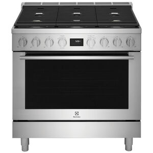 Electrolux 36 in. 4.4 cu. ft. True European Convection Dual Fuel Range with 6 Sealed Burners - Stainless Steel, , hires