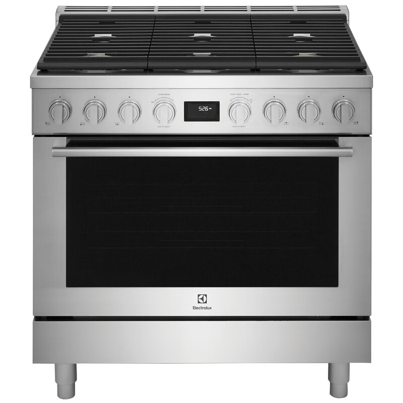 Electrolux 36 in. 4.4 cu. ft. True European Convection Dual Fuel Range with 6 Sealed Burners - Stainless Steel, , hires