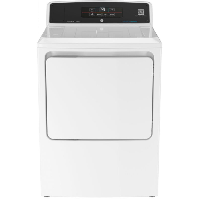 GE 27 in. 7.4 cu. ft. Smart Commercial Electric Dryer with Sensor Dry & Built-In App Payment System - White, , hires