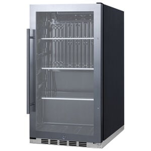Summit 19 in. Built-In/Freestanding 3.1 cu. ft. Compact Beverage Center with Adjustable Shelves - Stainless Steel, , hires