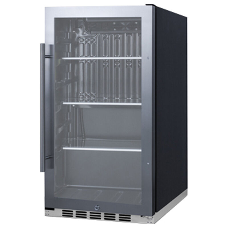 Summit 19 in. Built-In/Freestanding 3.1 cu. ft. Compact Beverage Center with Adjustable Shelves - Stainless Steel, , hires