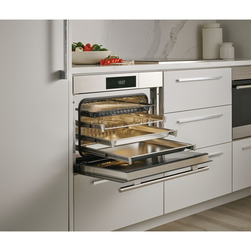 Wolf E Series 24 in. 1.7 cu. ft. Steam Electric Single Wall Oven with Standard Convection - Stainless Steel, , hires