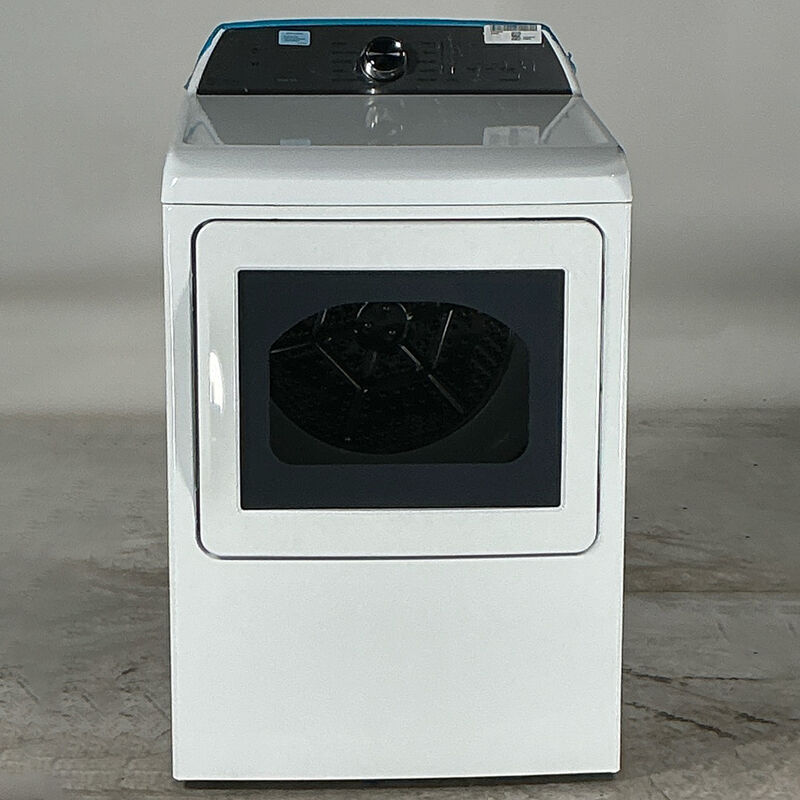 GE Profile 27" 7.4 Cu. Ft. Top Loading Electric Dryer with 10 Dryer Programs, 7 Dry Options, Sanitize Cycle, Wrinkle Care & Sensor Dry - White (Open Box Excellent Condition), , hires