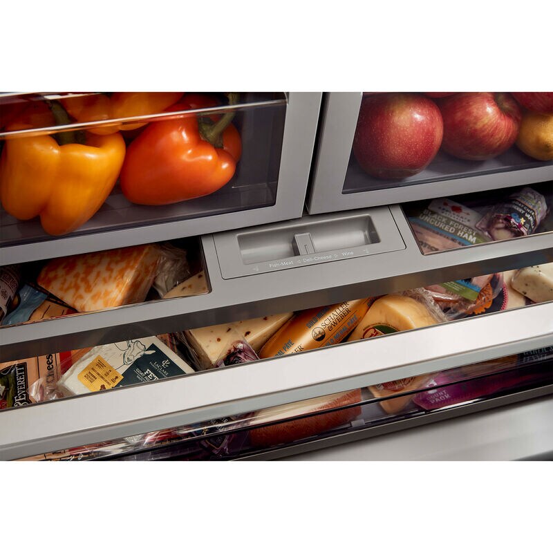 KitchenAid 36 in. 27 cu. ft. French Door Refrigerator with Ice & Water Dispenser - Black Stainless, Black Stainless, hires
