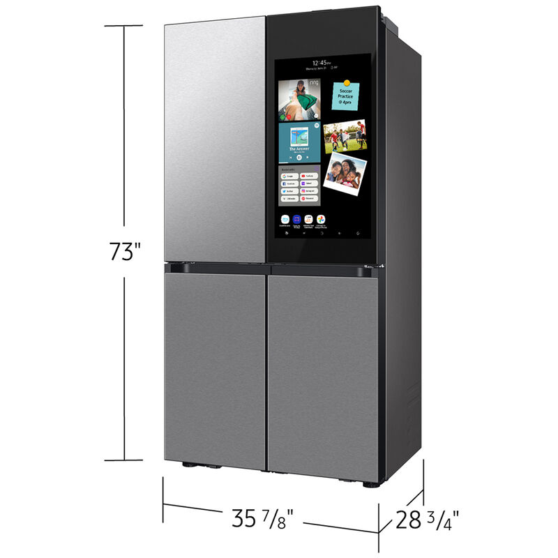 Samsung Bespoke 36 in. 22.5 cu. ft. Smart Counter Depth 4-Door Flex French Door Refrigerator with AI Family Hub+ & Internal Water Dispenser - Fingerprint Resistant Stainless Steel, Fingerprint Resistant Stainless, hires