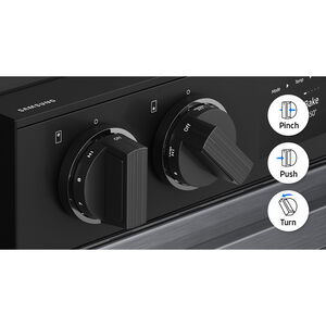 Samsung Bespoke 30 in. 6.3 cu. ft. Smart Air Fry True European Convection Slide-In Electric Range with Smoothtop Burners - Matte Black Steel, , hires
