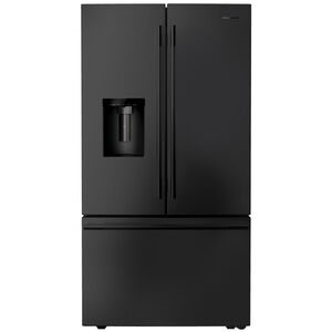 KitchenAid 36 in. 30.5 cu. ft. French Door Refrigerator with Ice & Water Dispenser - Black Ore, Black Ore, hires