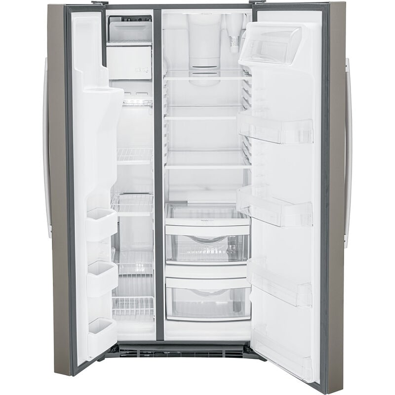 GE 33 in. 23.0 cu. ft. Side by Side Refrigerator with External Ice Water Dispenser Slate