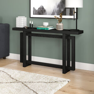 Hudson & Canal Breslow 55" Wide Rectangular Console Table - Black Grain, , hires