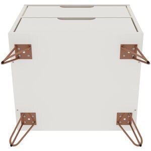Manhattan Comfort Rockefeller Mid-Century Modern 2-Drawer Nightstand Off White, White, hires