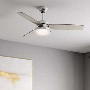 Hunter Sentinel 52 in. Ceiling Fan with LED Light Kit and Handheld Remote - Brushed Nickel, Brushed Nickel, hires