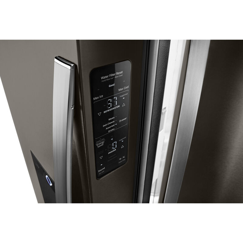 Whirlpool 36 in. 23.8 cu. ft. Counter Depth French Door Refrigerator with Ice & Water Dispenser - Black Stainless Steel, Black Stainless Steel, hires