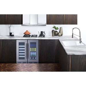 Summit 15 in. Built-In/Freestanding 2.6 cu. ft. Compact Beverage Center with Adjustable Shelves & Digital Control - Stainless Steel, , hires
