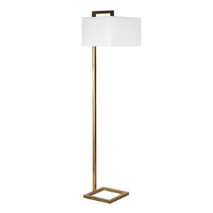 Hudson & Canal Grayson Brass Floor Lamp with Square Shade, , hires