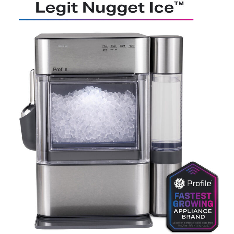 GE Profile 14 in. Smart Ice Maker with 3 lb. Ice Storage & Digital Control - Stainless Steel, , hires