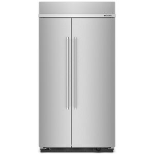 KitchenAid 42 in. 25.5 cu. ft. Built-In Counter Depth Side-by-Side Refrigerator with Ice Maker - Stainless Steel with PrintShield Finish, , hires