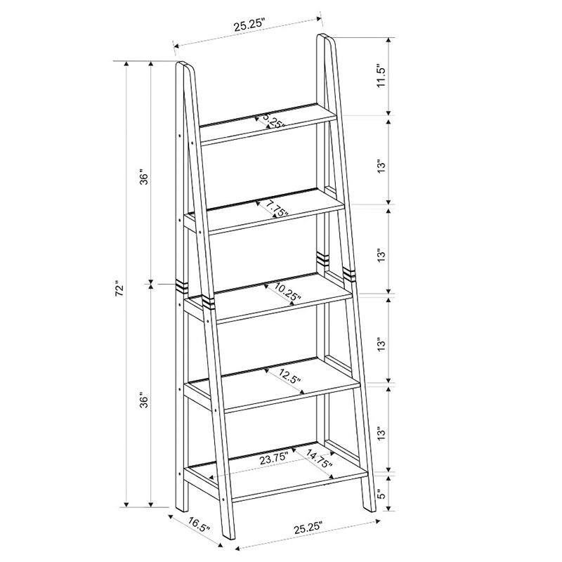 Rossland 72" Ladder Shelf - Gray, , hires