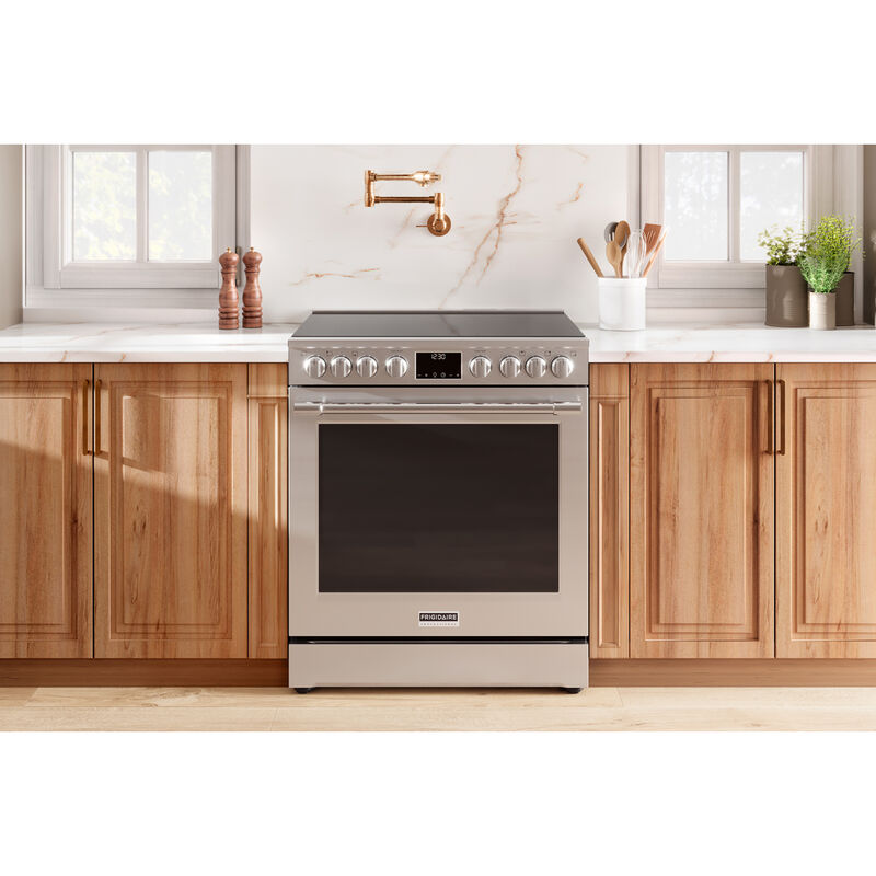 Frigidaire Professional 30 in. 6.2 cu. ft. Air Fry Convection Oven Freestanding Electric Range with 5 Smoothtop Burners - Stainless Steel, , hires