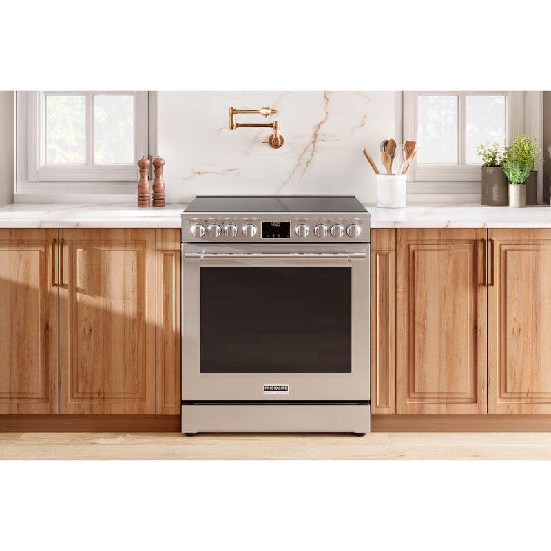 Frigidaire Professional 30 in. 6.2 cu. ft. Air Fry True European Convection Steam Electric Range with Smoothtop Burners - Stainless Steel, , hires