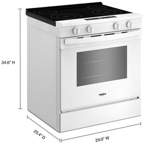 Whirlpool 30 in. 5.3 cu. ft. Smart Air-Fry Electric Range with Radiant Burners - White, , hires