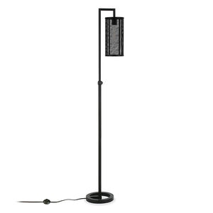 Hudson & Canal Parthen Blackened Bronze Floor Lamp with Perforated Metal Shade, , hires