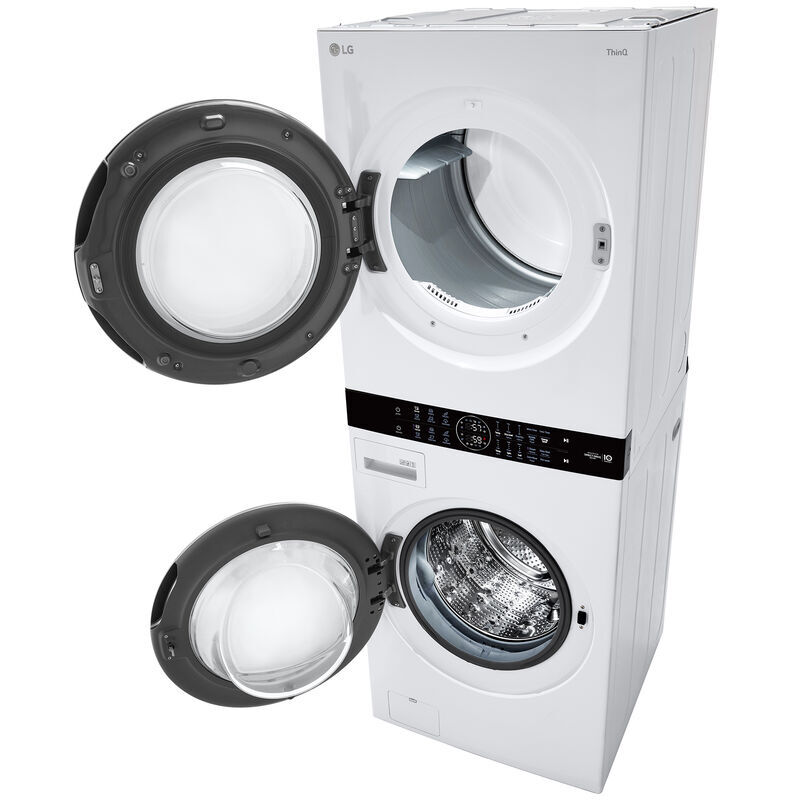 LG 27 in. WashTower with 4.5 cu. ft. Washer with 6 Wash Programs & 7.4 cu. ft. Gas Dryer with 6 Dryer Programs, Sensor Dry & Wrinkle Care - White, White, hires