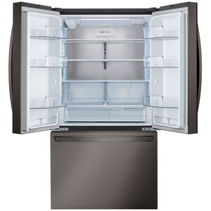 LG 36 in. 26.5 cu. ft. Smart Counter Depth French Door Refrigerator with Internal Water Dispenser - Black Stainless Steel, Black Stainless Steel, hires